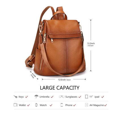 Kattee Women's Luxe Anti-Theft Leather Backpack Bag