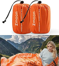 Emergency Sleeping Bag 2 Pack Lightweight Survival Sleeping Bags Thermal Bivy Sack Portable Emergency Blanket for Camping, Hiking, Outdoor, Activities - Premium Sleeping Bag from Visit the Zmoon Store - Just $24.99! Shop now at Handbags Specialist Headquarter