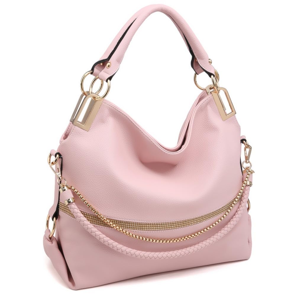 Dasein Luxe Vegan Hobo Bag with Rhinestones