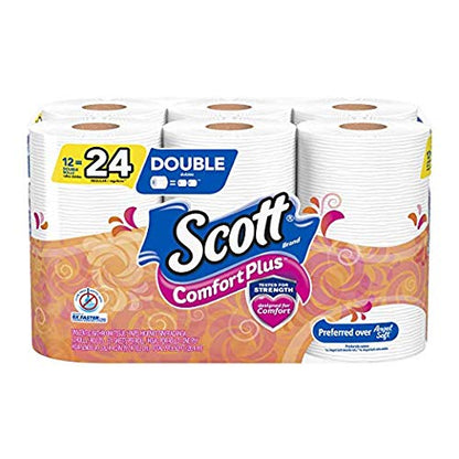 Scott SoftEase: 12 Double Rolls, Septic-Safe Tissue