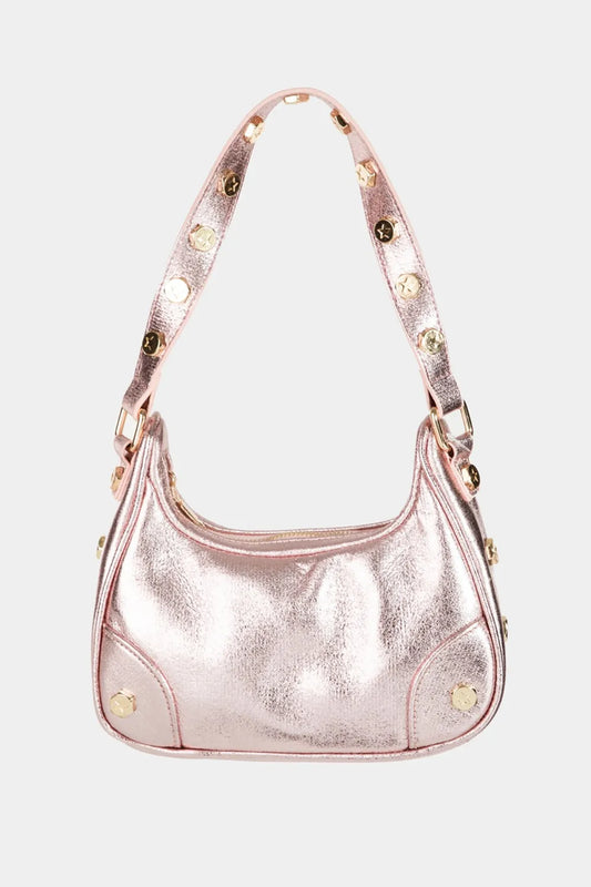 Fame Star Button Trim Hobo Handbag - Premium Tote Bag from Trendsi - Just $39.99! Shop now at Handbags Specialist Headquarter