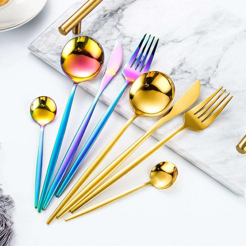 24pcs Gold Dinnerware Set Stainless Steel Tableware Set Knife Fork Spoon Luxury Cutlery Set Gift Box - Premium Cook from eprolo - Just $89.99! Shop now at Handbags Specialist Headquarter