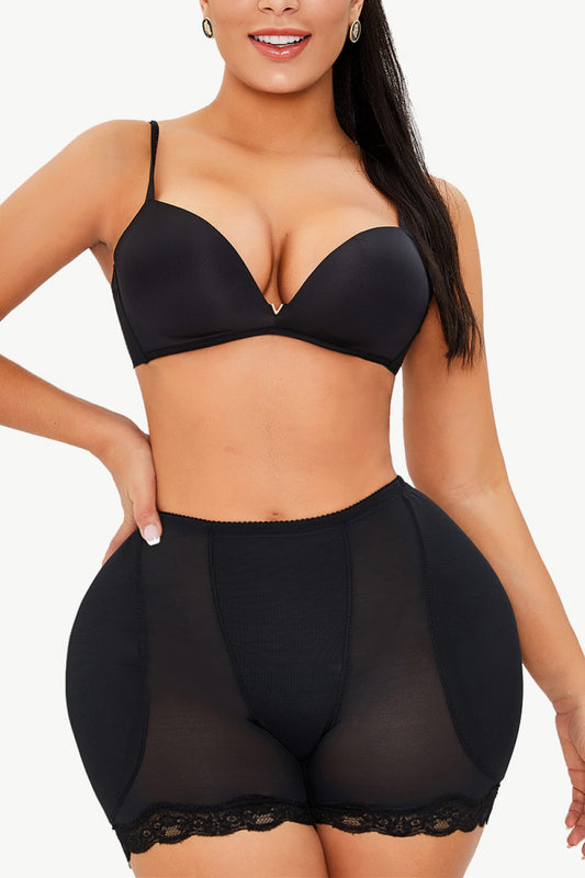 Full Size Scalloped Lace Trim Pull-On Shaping Shorts - Premium Bottoms from Trendsi - Just $33! Shop now at Handbags Specialist Headquarter