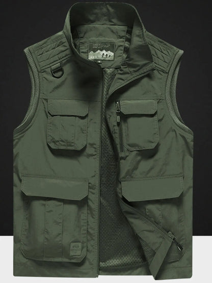Men's Plus Size Zip Up Vest with Pockets - Premium  from Trendsi - Just $48.52! Shop now at Handbags Specialist Headquarter