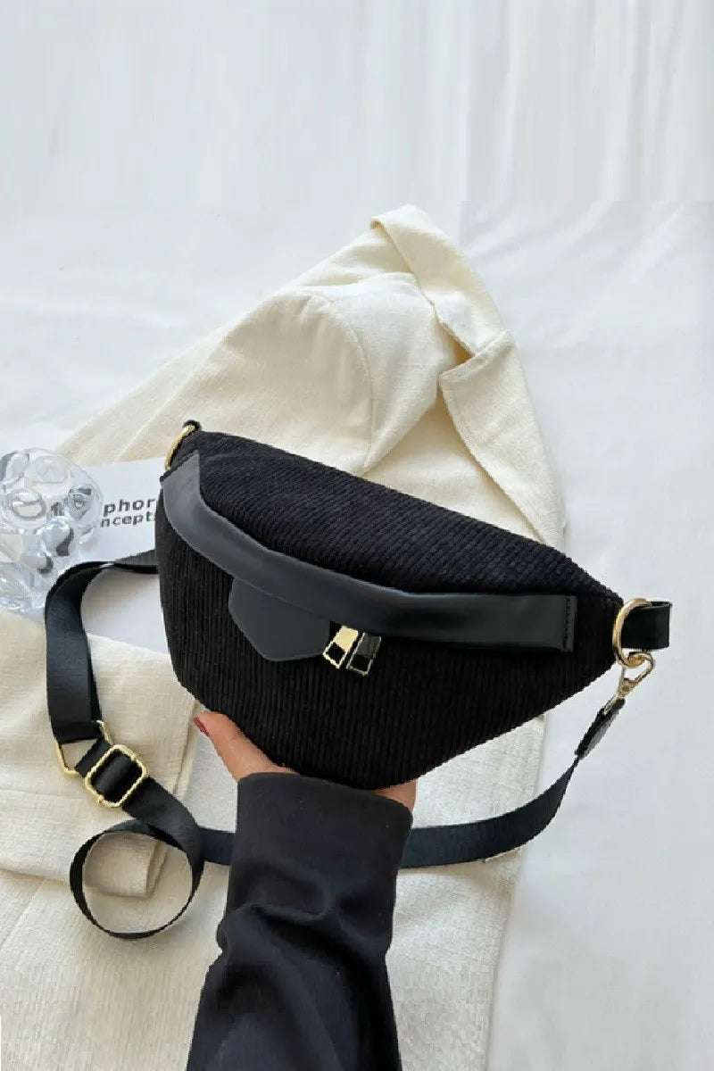 Zenana Corduroy Crossbody Bag with Removable Strap - Premium Crossbody Bag from Trendsi - Just $32.99! Shop now at Handbags Specialist Headquarter