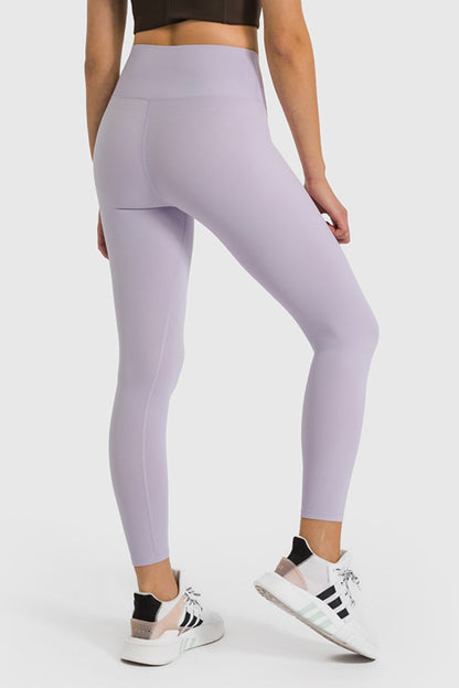 Millennia High Waist Ankle-Length Yoga Leggings - Premium Leggings from Trendsi - Just $62.76! Shop now at Handbags Specialist Headquarter