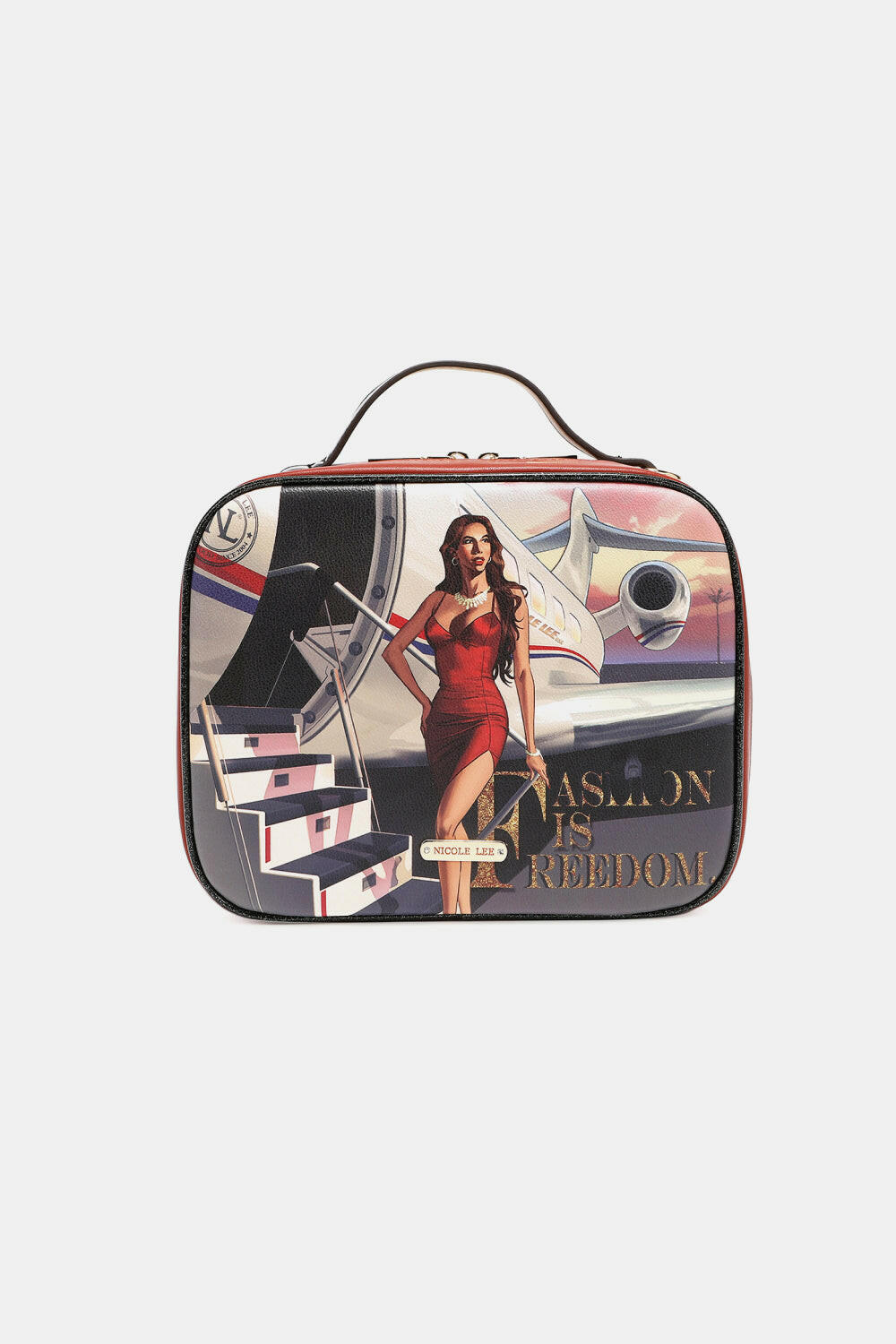 Nicole Lee USA Printed Handbag with Three Pouches.