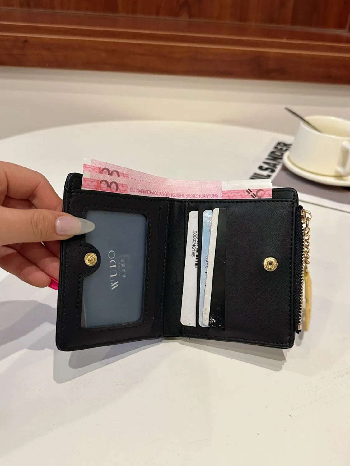 PU Leather Color Block Wallet - Premium Wallet from Trendsi - Just $27.99! Shop now at Handbags Specialist Headquarter