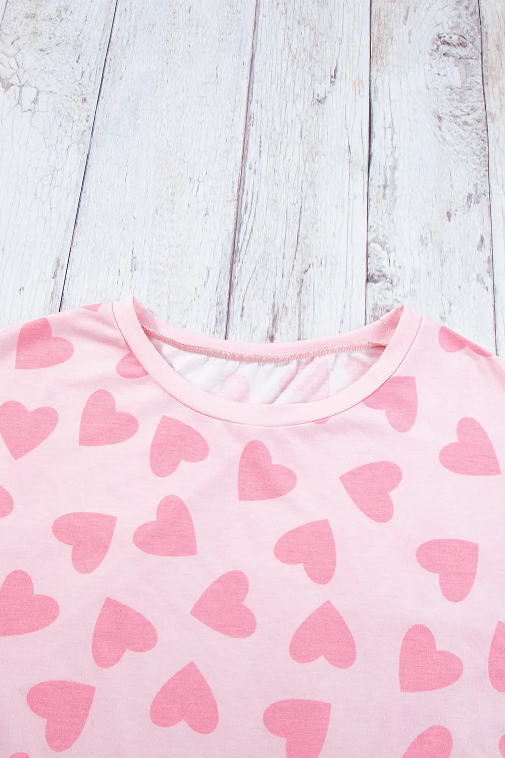Heart Print Long Sleeve Top and Shorts Lounge Set - Premium Sleepwear from Trendsi - Just $37.99! Shop now at Handbags Specialist Headquarter