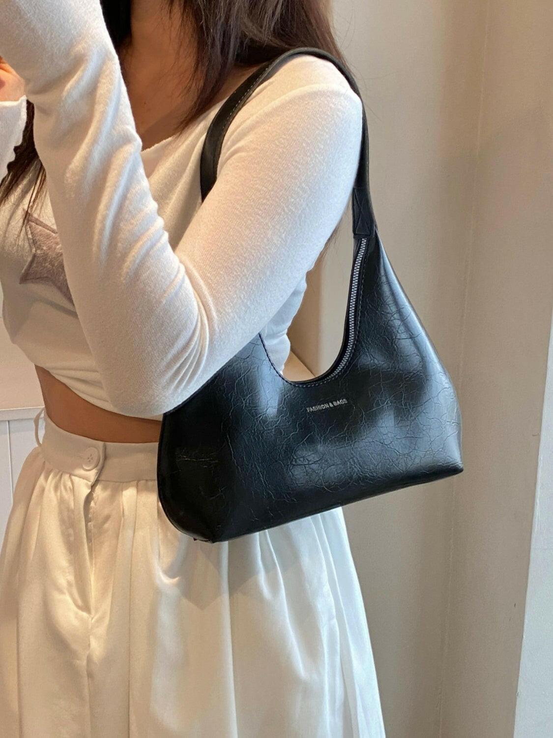 PU Leather Shoulder Bag.
