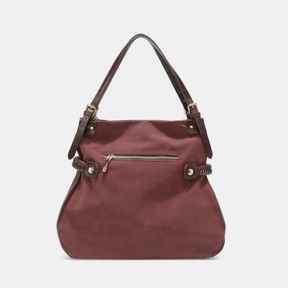 Nicole Lee USA Side Braided Tassel Inlaid Rhinestone Embroidery Hobo Bag - Premium Tote Bag from Trendsi - Just $70.99! Shop now at Handbags Specialist Headquarter