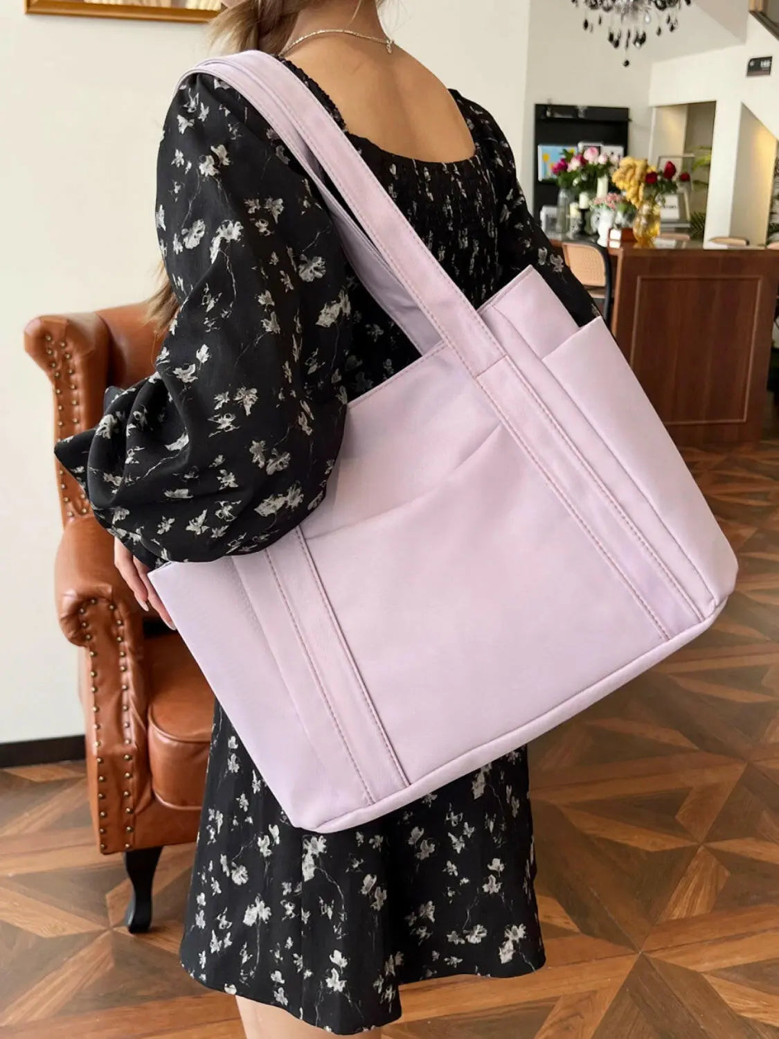 Oxford Cloth Tote Bag with Zipper.