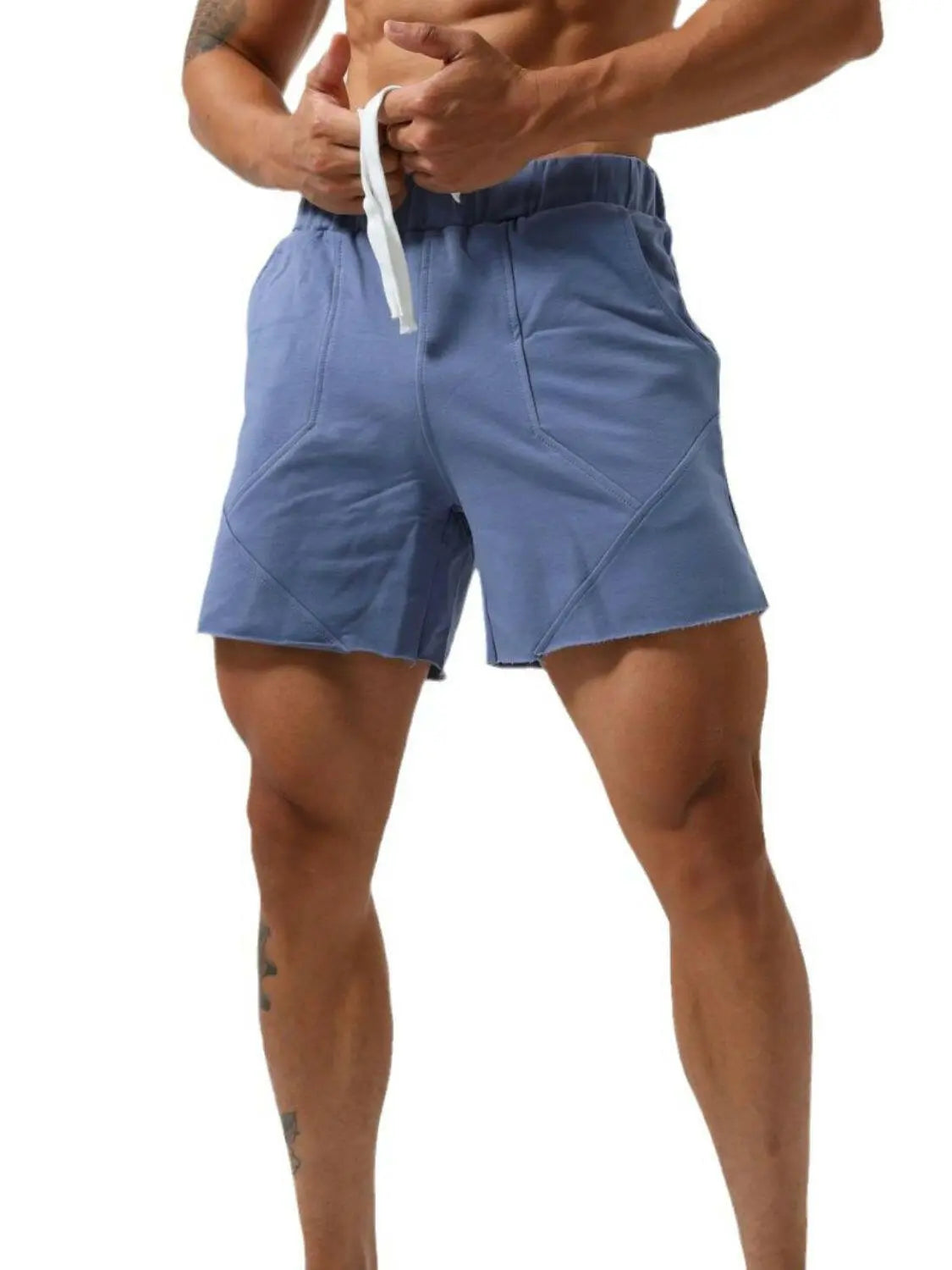 Men's Plus Size Drawstring Elastic Waist Shorts.