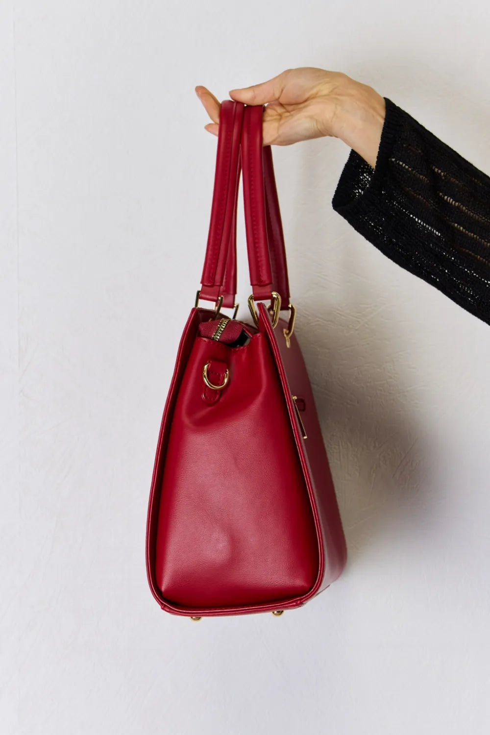 David Jones Texture PU Leather Handbag - Premium Handbags from Trendsi - Just $52.99! Shop now at Handbags Specialist Headquarter