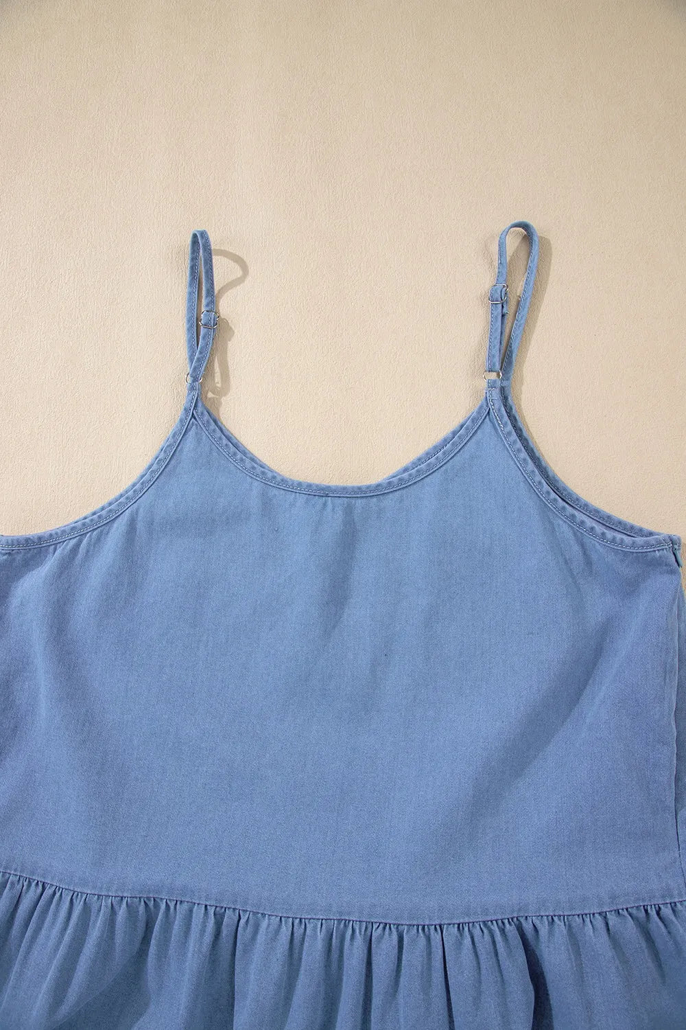 Ruffled Spaghetti Straps Denim Tank Top - Premium Women / Jeans & Denim from Trendsi - Just $28.70! Shop now at Handbags Specialist Headquarter