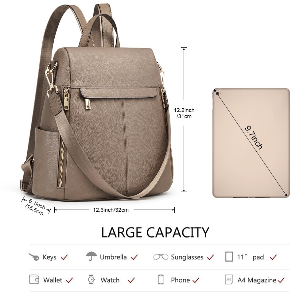 Kattee Women's Luxe Anti-Theft Leather Backpack Bag