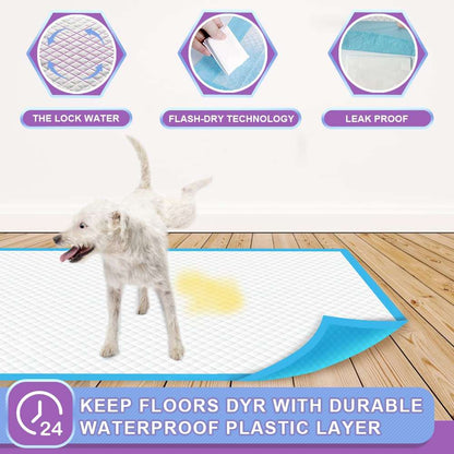 Puppy Pee Pro Pads - 100 Count Super Absorbent Set