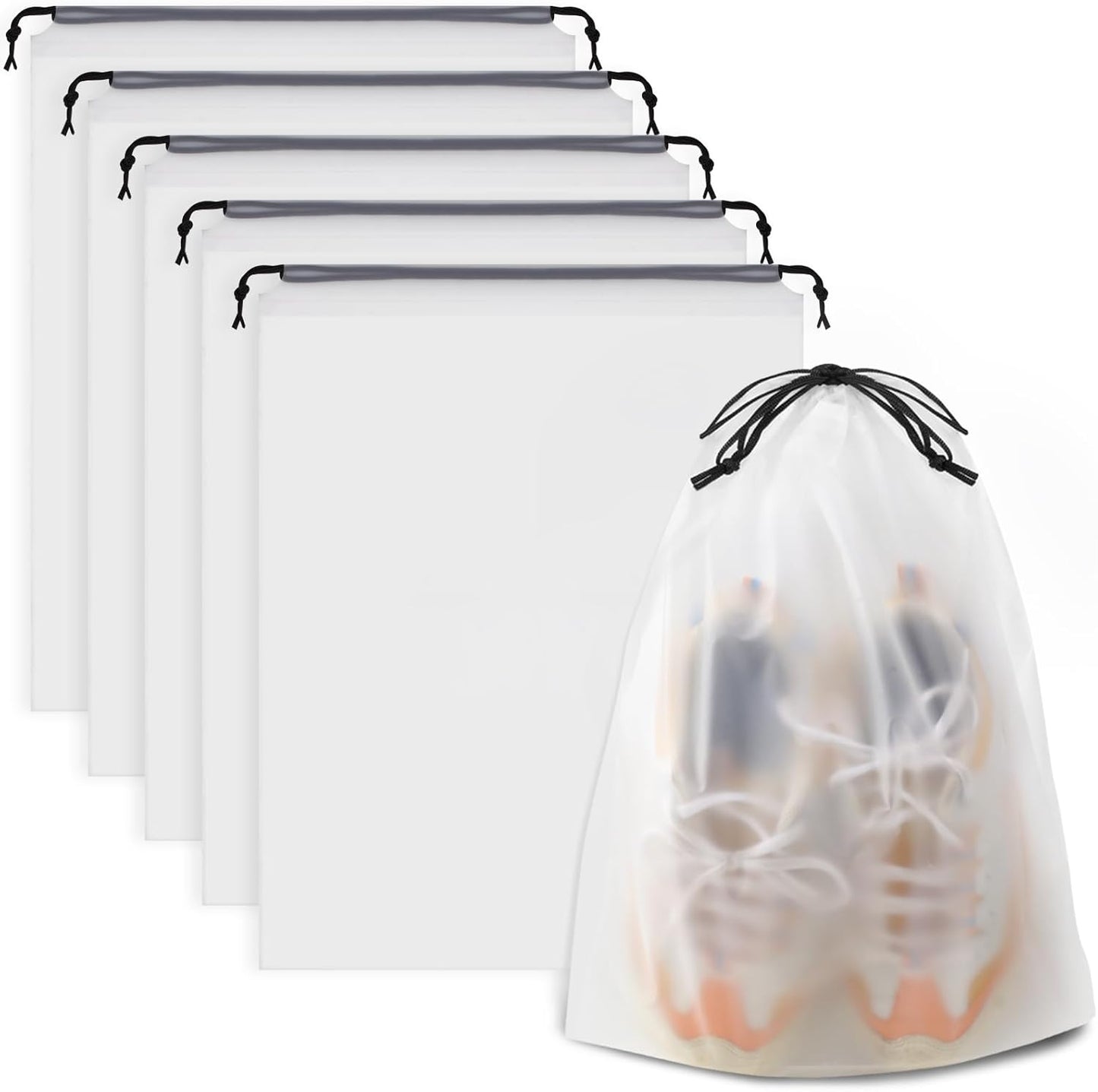 Travel Clear Shoe Bags - 5 Pack Waterproof Storage