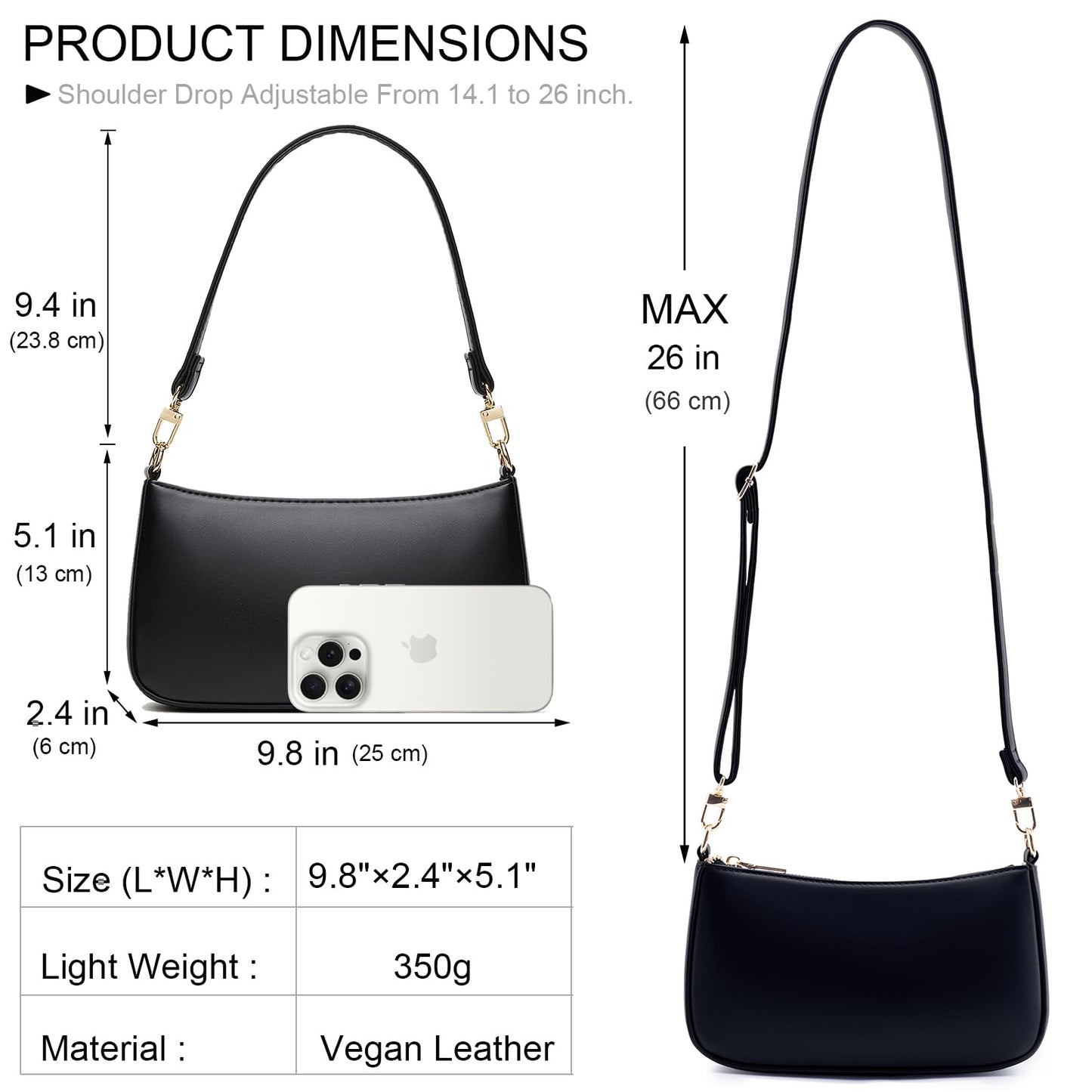 Retro Vegan Leather Shoulder Bag