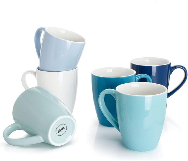 Sweese Porcelain Coffee Mugs - 16 Ounce - Set of 6, Cups for Latte, Hot Tea, Cappuccino, Mocha, Cocoa, White - Premium Mugs from Visit the Sweese Store - Just $18.99! Shop now at Handbags Specialist Headquarter