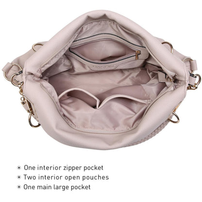 Dasein Luxe Vegan Hobo Bag with Rhinestones
