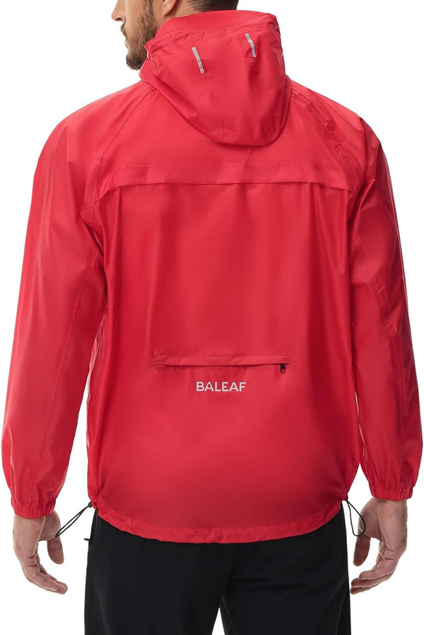 Men's Light Running Hiking Rain Jacket Waterproof with Hood Windbreaker Pullover Coats Hoodie Packable - Premium Men T-shirt from Visit the BALEAF Store - Just $54.99! Shop now at Handbags Specialist Headquarter