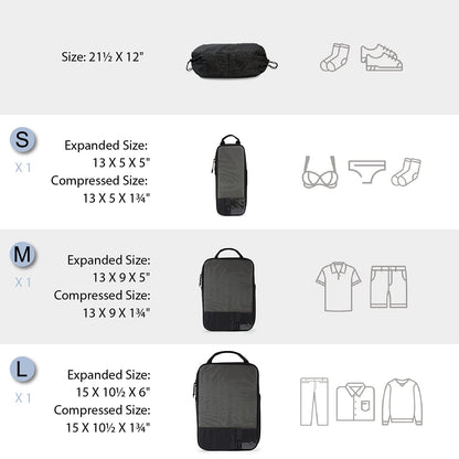 PackPro 6 Set Compression Cubes for Travel