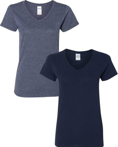 Gildan V-Neck Cotton Tee Duo for Women