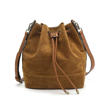 AFKOMST Chic Leather Bucket & Crossbody Bag Set