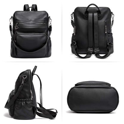 CLUCI Luxe Convertible Leather Backpack Purse