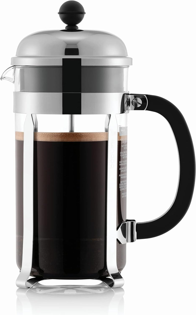 Bodum 34oz Chambord French Press Coffee Maker, High-Heat Borosilicate Glass, Polished Stainless Steel – Made in Portugal - Premium Coffee Maker from Visit the Bodum Store - Just $0! Shop now at Handbags Specialist Headquarter