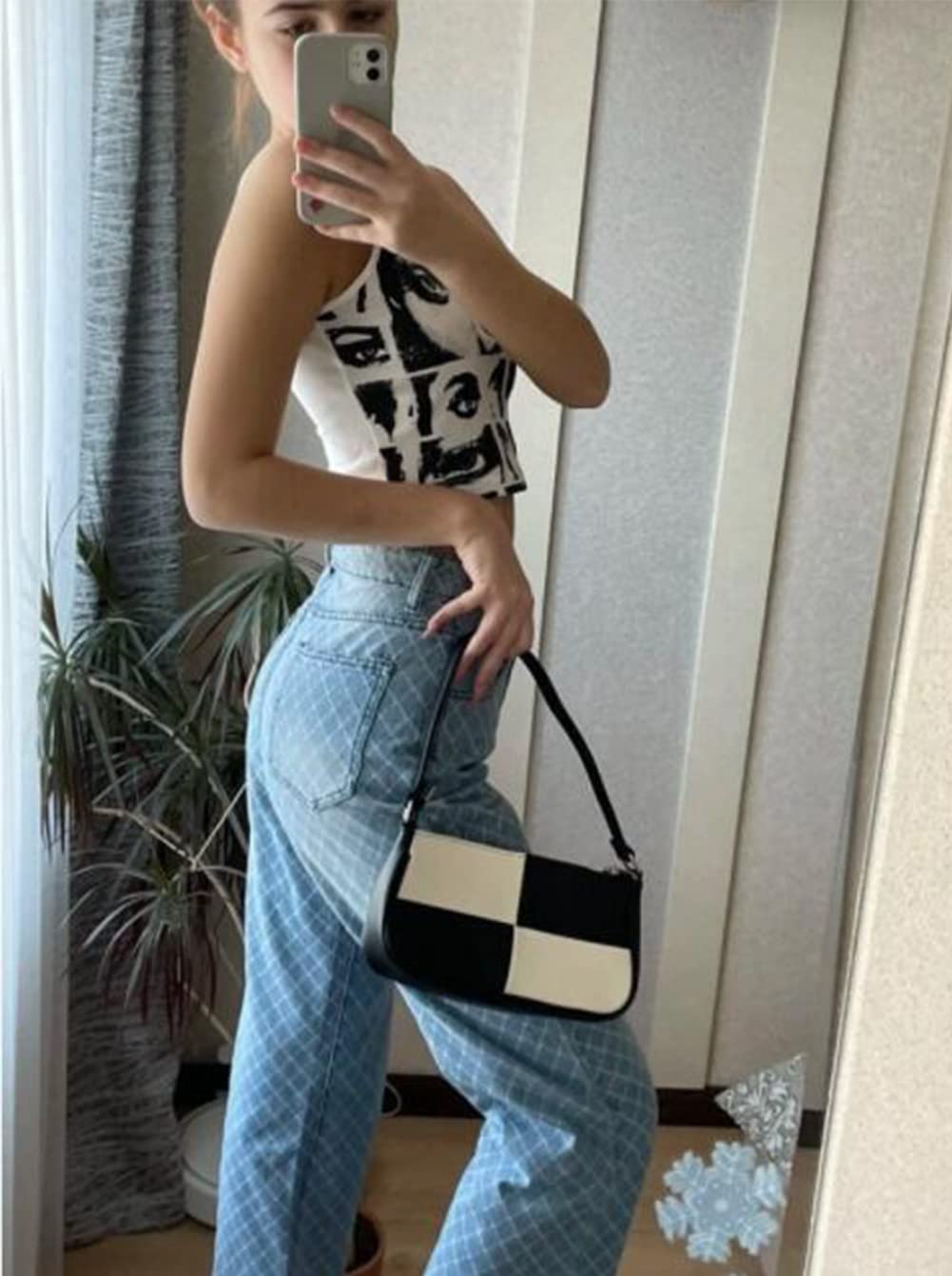 Retro Vegan Leather Shoulder Bag