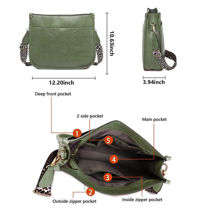 AUYOCO Chic Vegan Leather Crossbody Bag with Strap