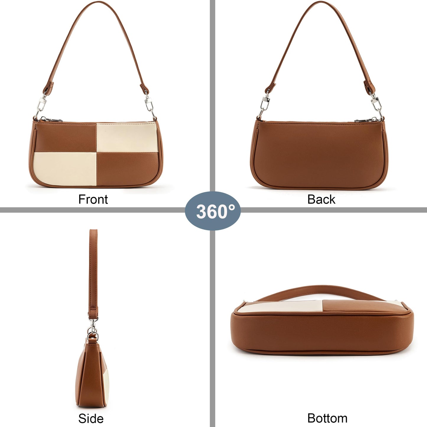Retro Vegan Leather Shoulder Bag