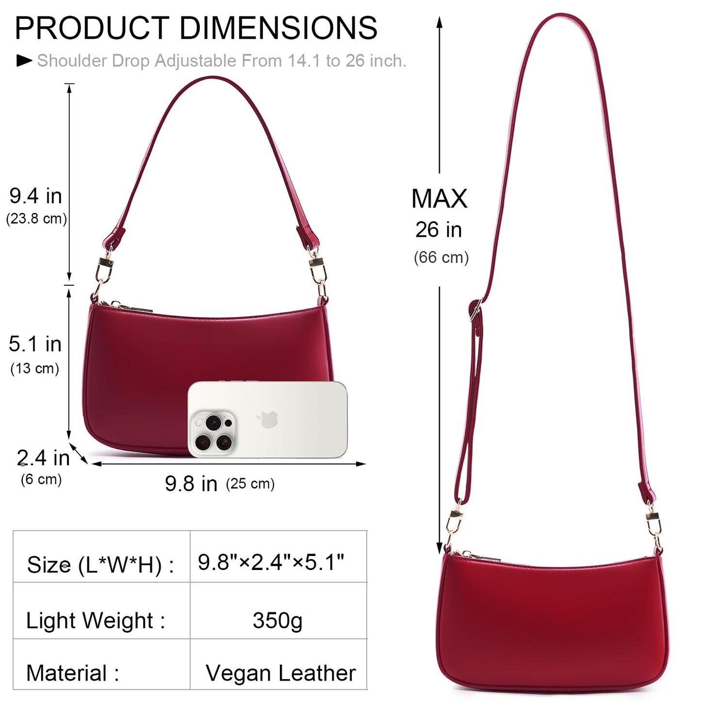 Retro Vegan Leather Shoulder Bag