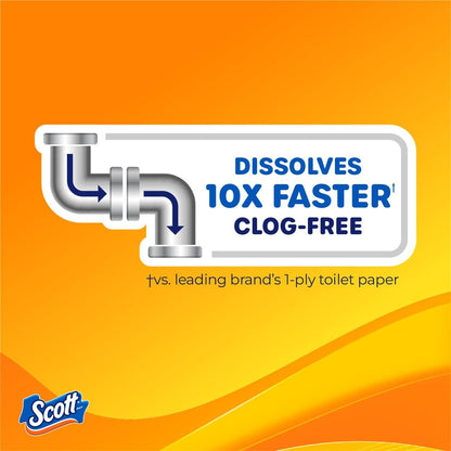 Scott SoftEase: 12 Double Rolls, Septic-Safe Tissue