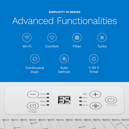 hOmeLabs Smart 50 Pint Dehumidifier 7000 Sq Ft