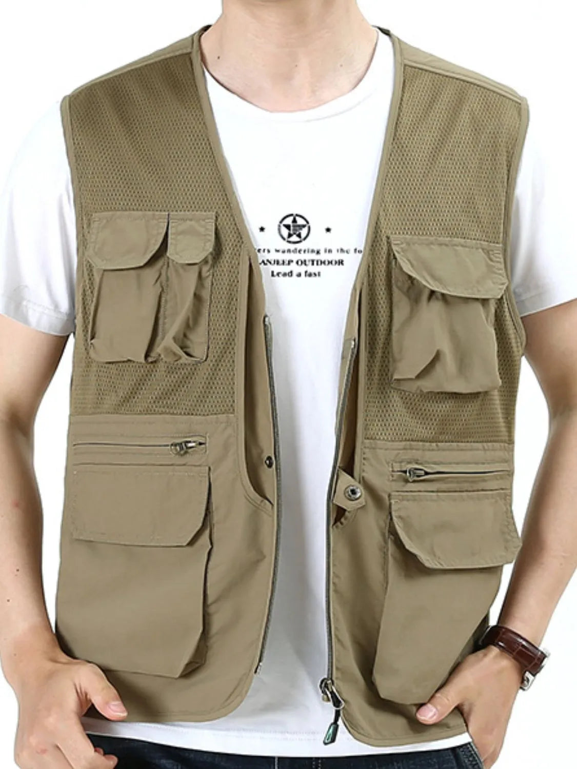 Men's Plus Size Zip Up Vest - Premium  from Trendsi - Just $49.92! Shop now at Handbags Specialist Headquarter