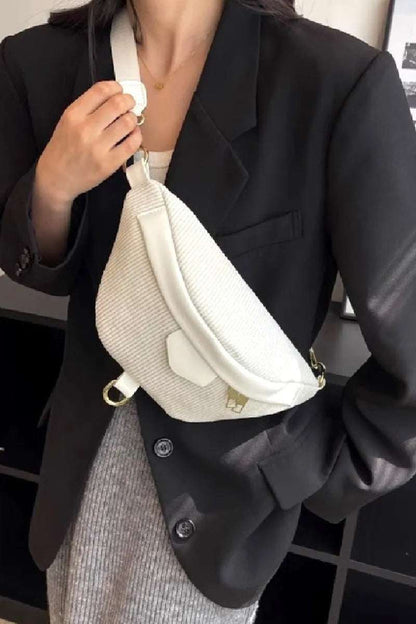 Zenana Corduroy Crossbody Bag with Removable Strap - Premium Crossbody Bag from Trendsi - Just $32.99! Shop now at Handbags Specialist Headquarter