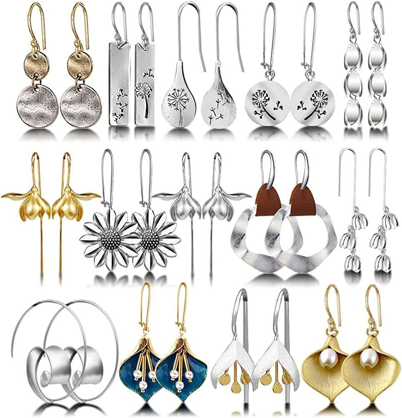 12 Pairs Crystal Drop Dangle Earrings - Stunning Jewelry Collection - Premium earring from Visit the Hefanny Store - Just $27! Shop now at Handbags Specialist Headquarter