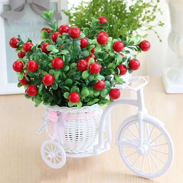 HYLOOD Mini Tricycle with Artificial Flower, Plant Stand Garden Nostalgic Bicycle Decorative Tricycle Flower Basket Mini Garden with Artificial Flower for Home Wedding Decoration - Premium basket from Brand: HYLOOD - Just $20.99! Shop now at Handbags Specialist Headquarter