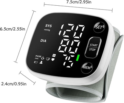 OklarHome Wrist BP Monitor: Rechargeable, Voice, LED