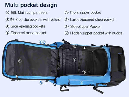 AquaRoll 29 Quilted Wheeled Duffle Backpack