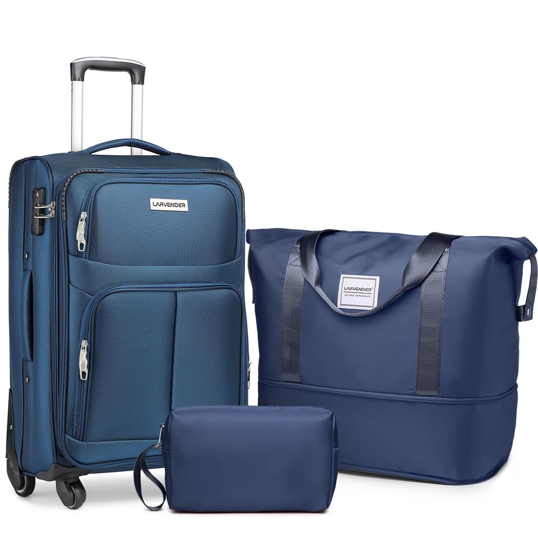LARVENDER Expandable 5-Piece Spinner Luggage Set