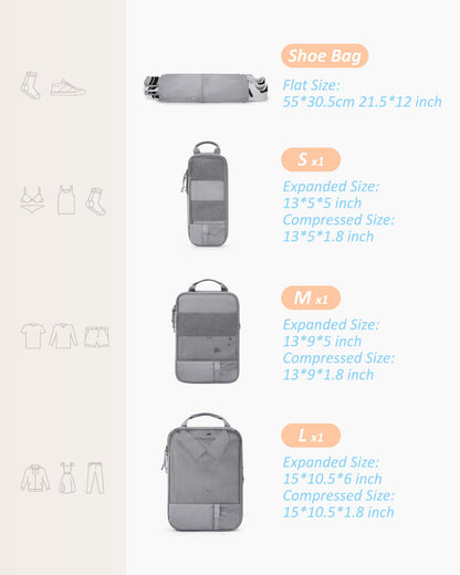PackPro 6 Set Compression Cubes for Travel