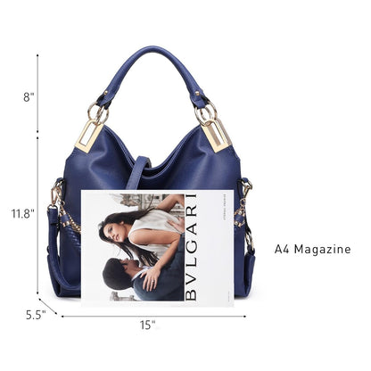 Dasein Luxe Vegan Hobo Bag with Rhinestones