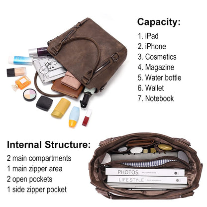 CLUCI Eco Luxe Vegan Leather Tote Bag