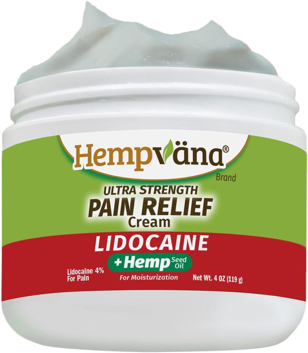 HEMPVANA LIDOCAINE Cream, Ultra Strength Lidocaine Relief of Sore Muscles, Achy Knees, and More. Odor-Free & Enriched with Hemp Seed Oil, 4-oz jar, White - Premium Health Care from Visit the HEMPVANA LIDOCAINE Store - Just $39.99! Shop now at Handbags Specialist Headquarter