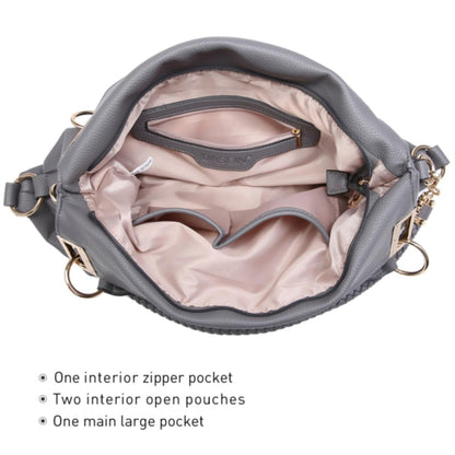 Dasein Luxe Vegan Hobo Bag with Rhinestones