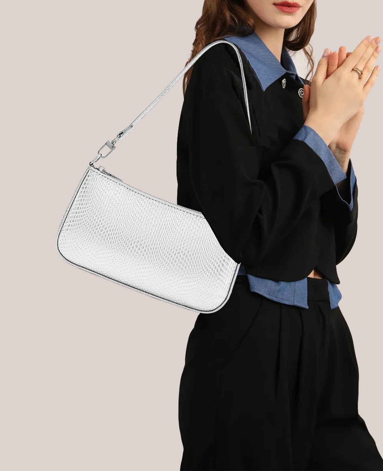 Retro Vegan Leather Shoulder Bag